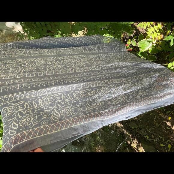 Modena Women’s Kimono with  Blue and white floral geometric with Tassels OS - Picture 10 of 12